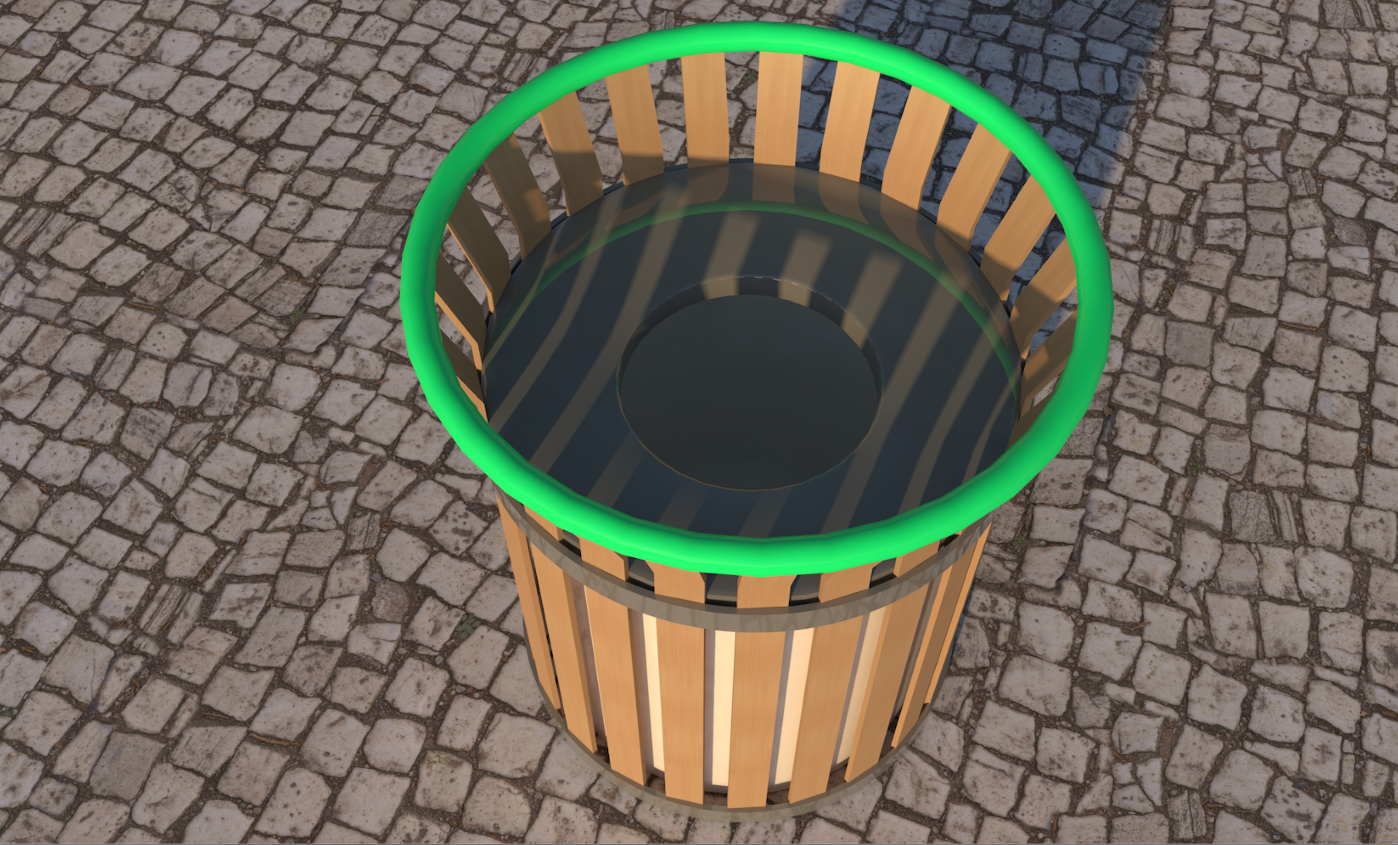Trash can Low-poly 3D model_1