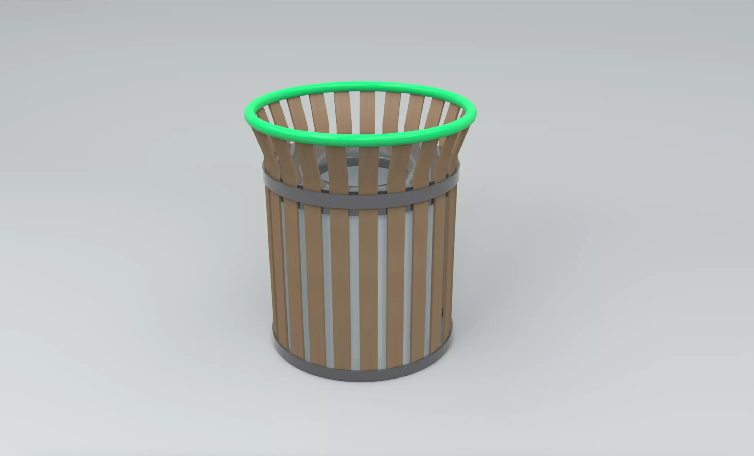 Trash can Low-poly 3D model_0