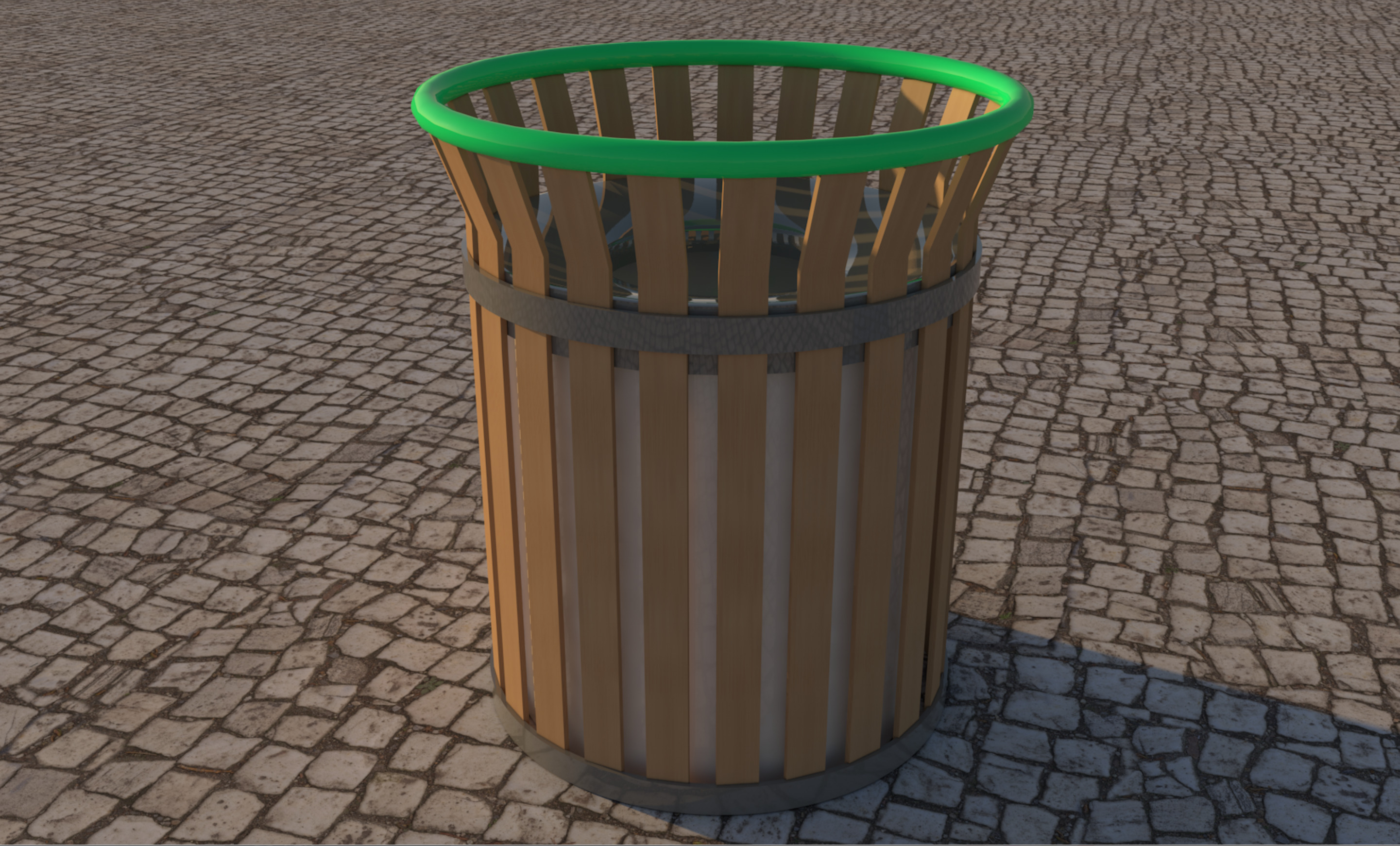 Trash can Low-poly 3D model_3