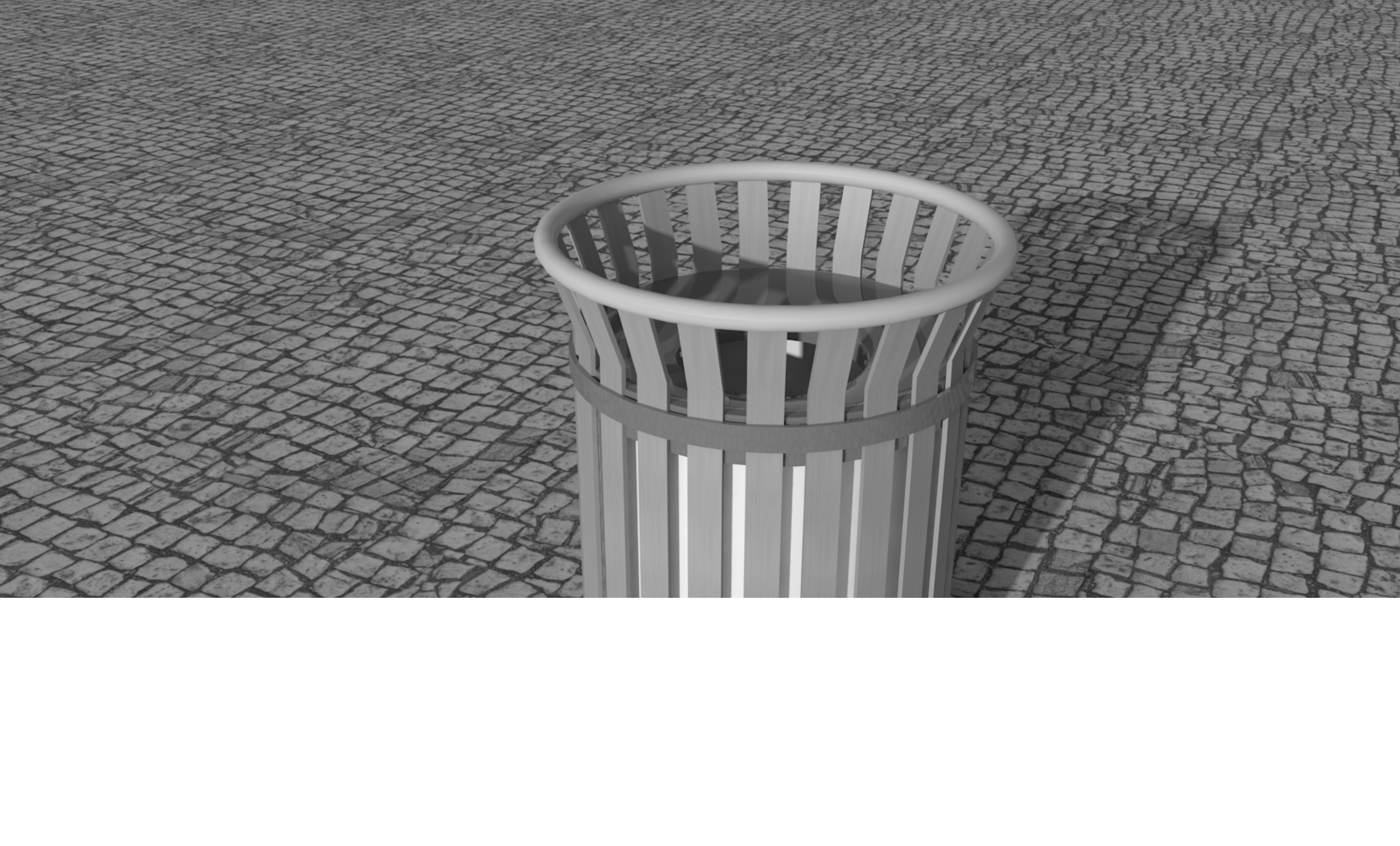 Trash can Low-poly 3D model_2