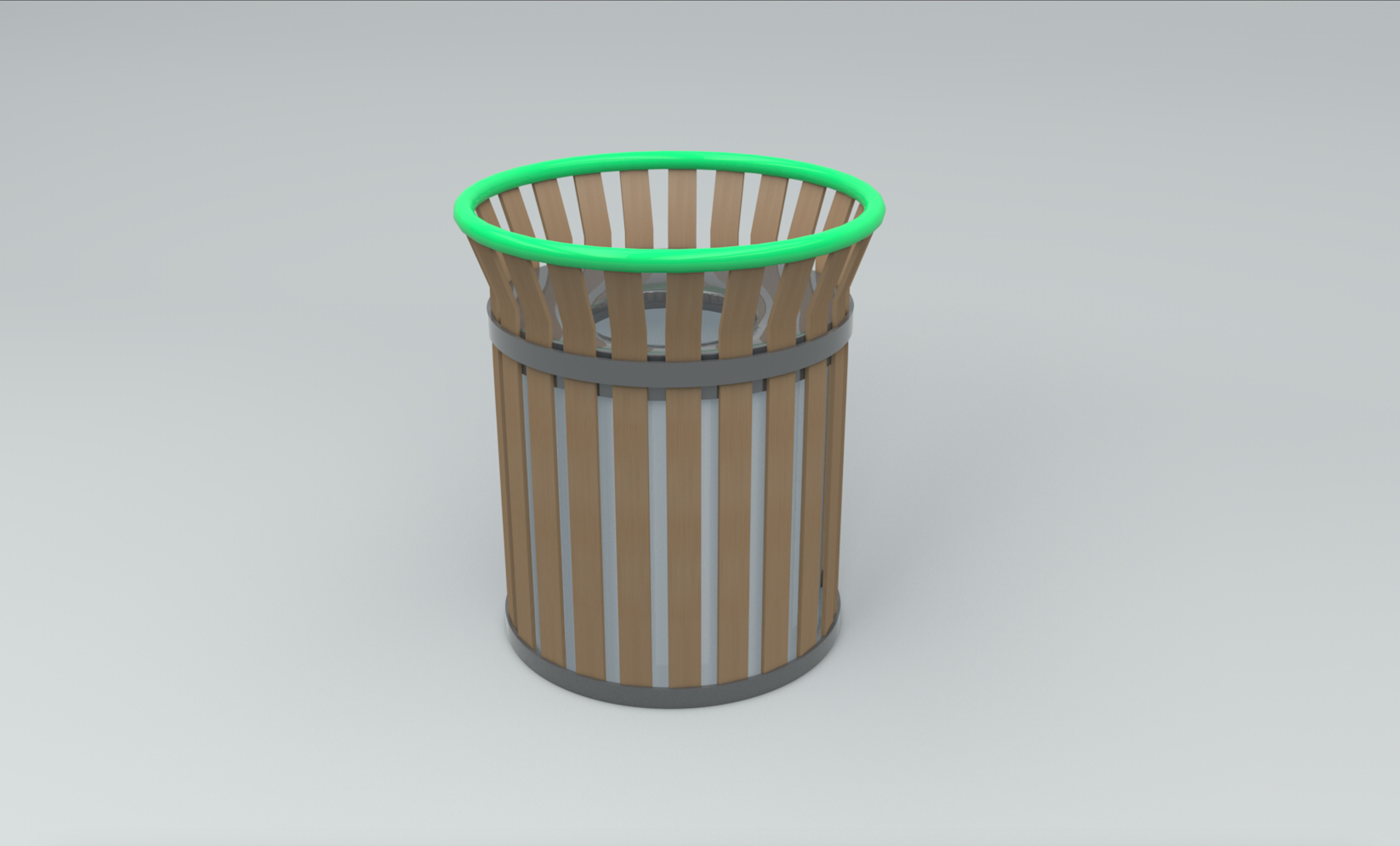 Trash can Low-poly 3D model_4