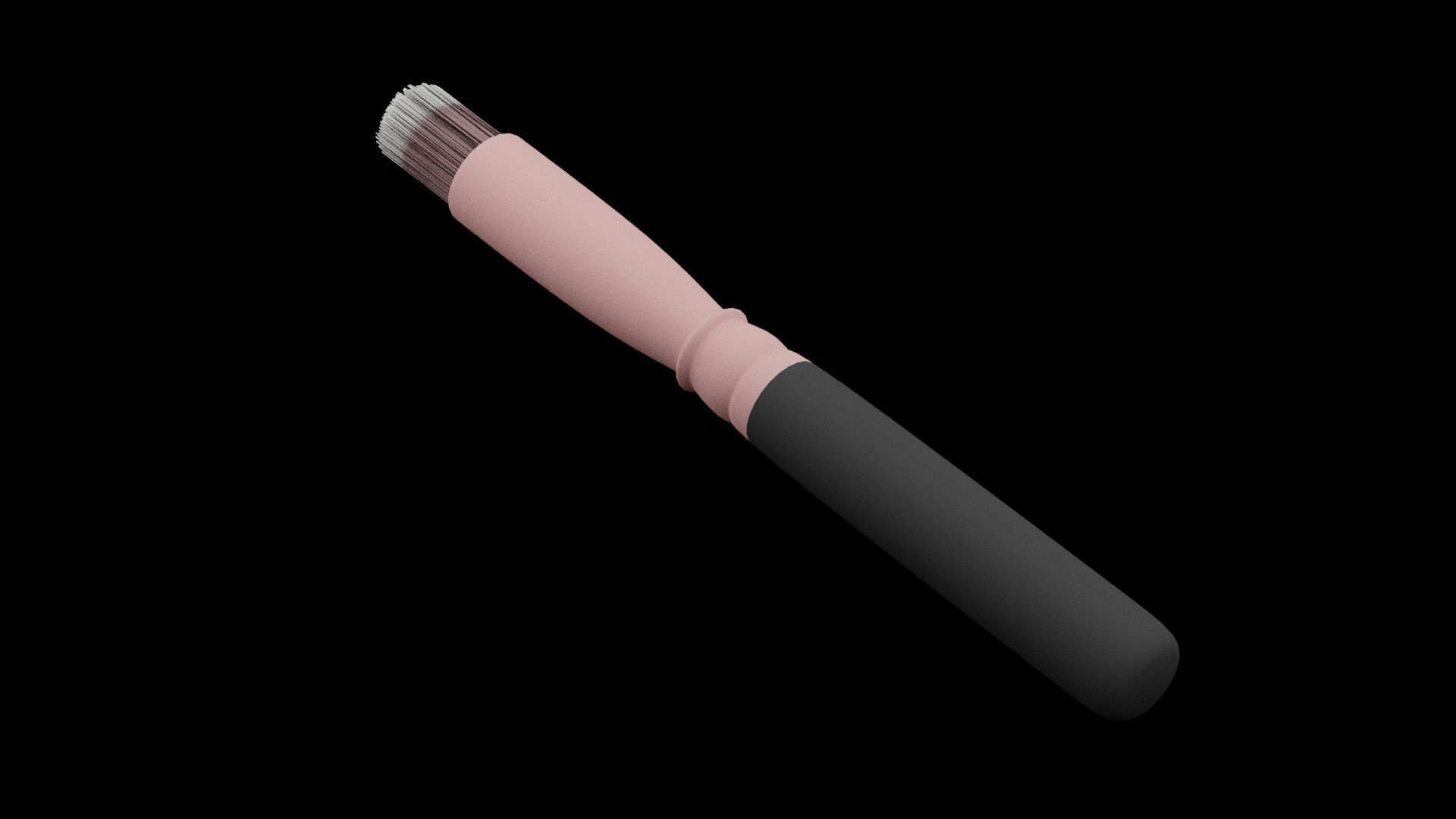 Makeup Brush Low-poly 3D model_2
