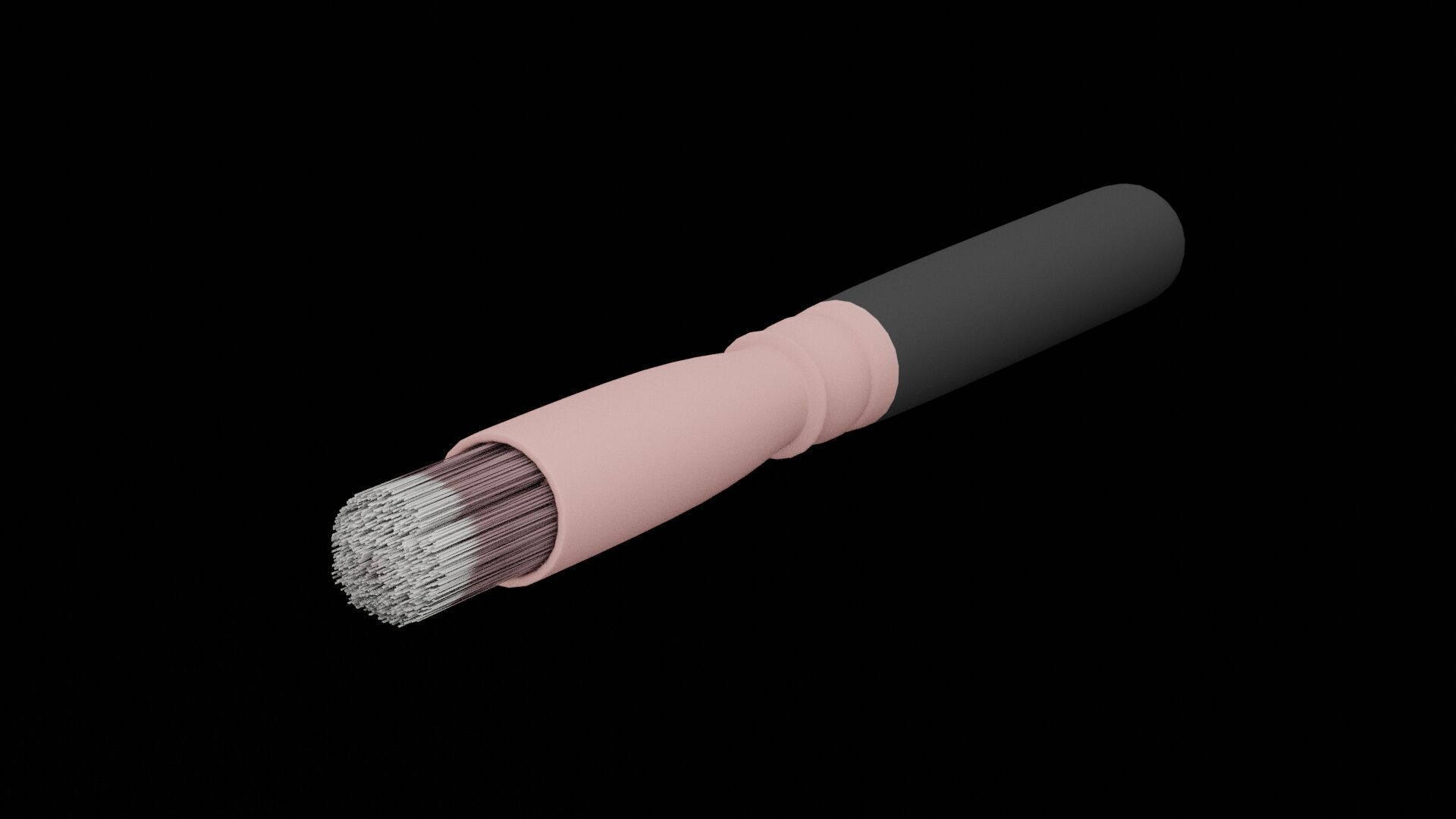 Makeup Brush Low-poly 3D model_1