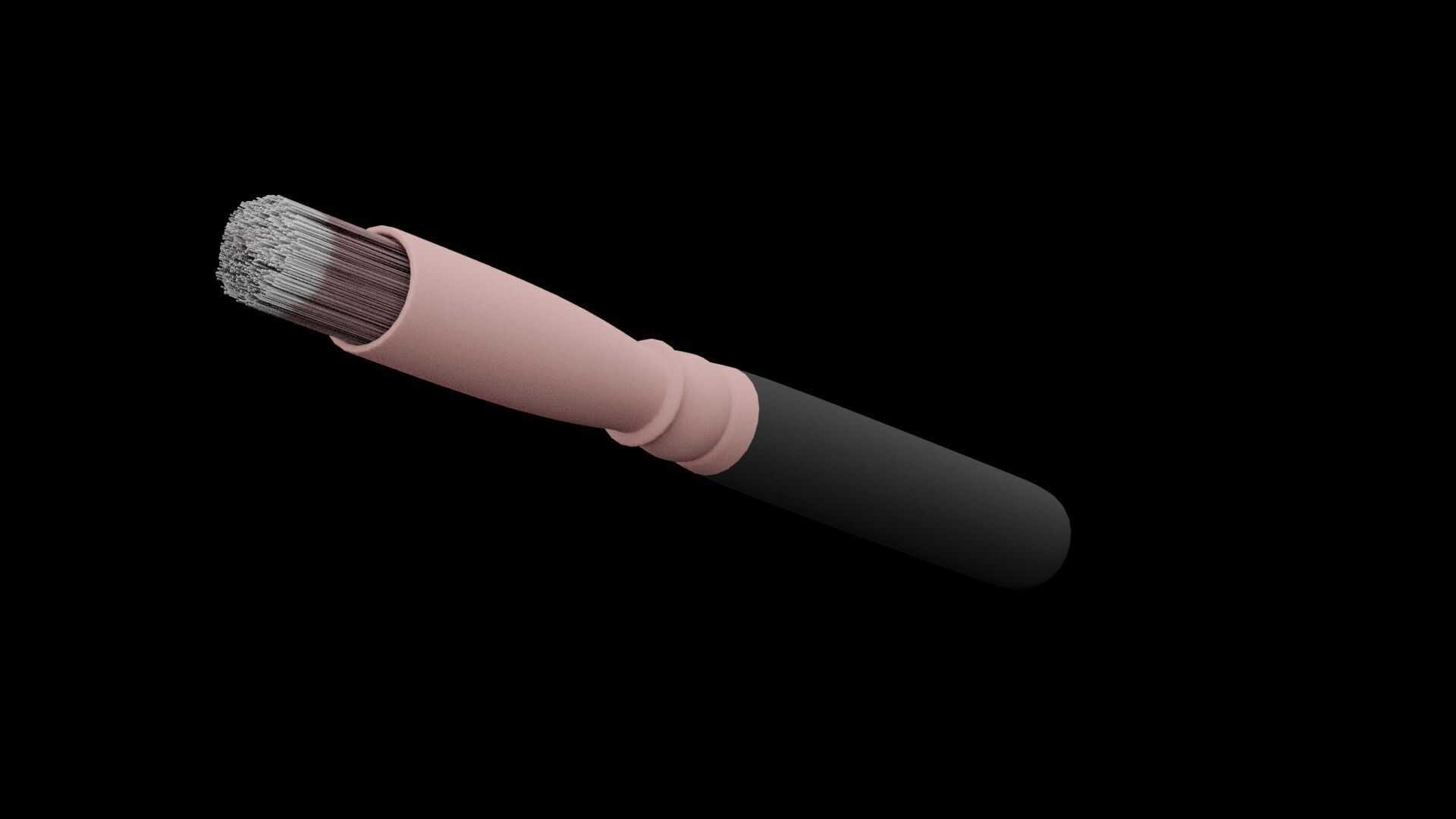 Makeup Brush Low-poly 3D model_3