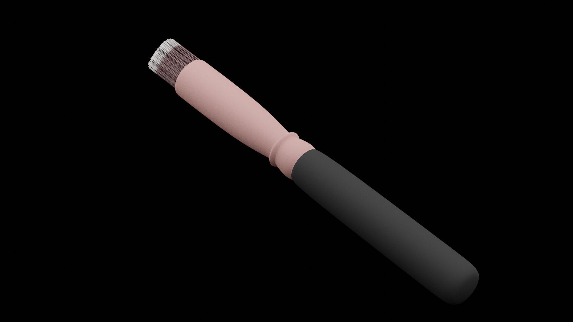 Makeup Brush Low-poly 3D model_1