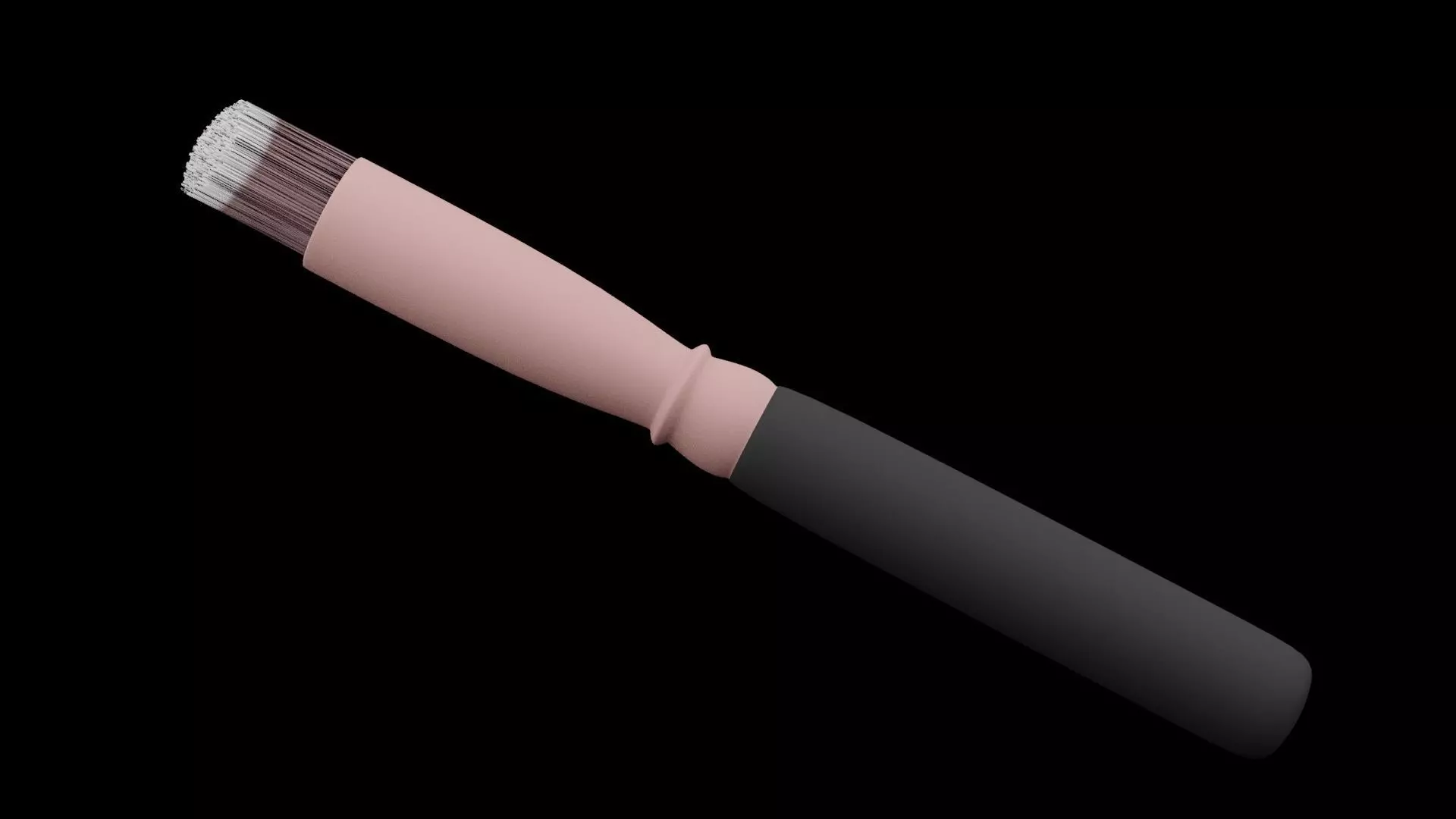 Makeup Brush Low-poly 3D model_0
