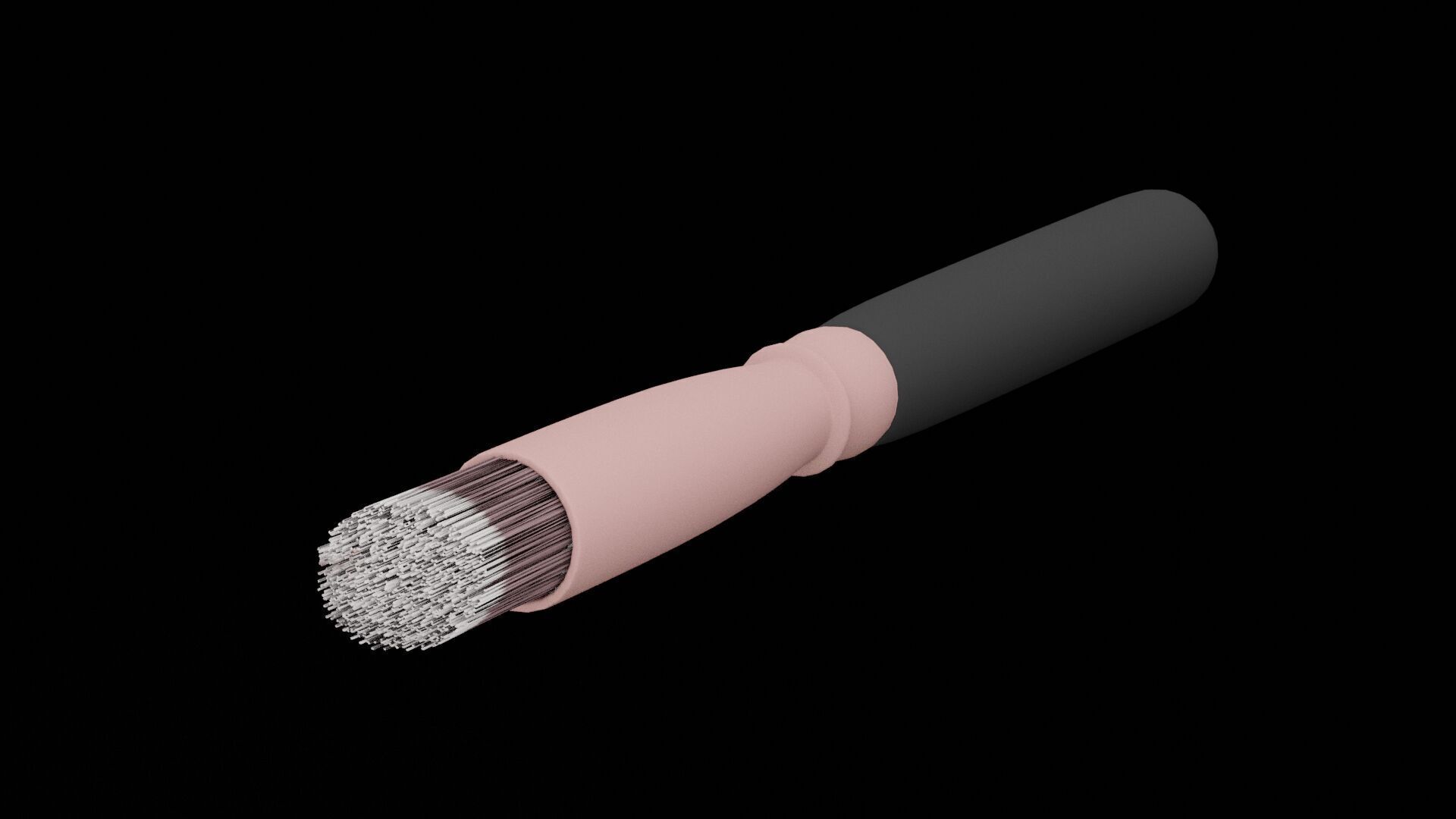Makeup Brush Low-poly 3D model_2