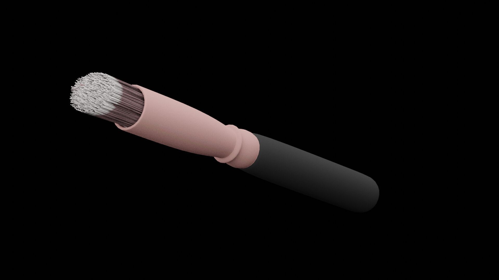 Makeup Brush Low-poly 3D model_3
