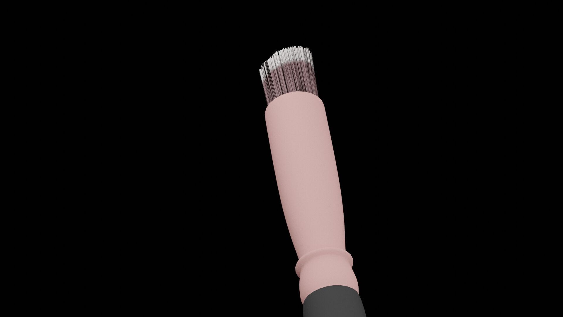 Makeup Brush Low-poly 3D model_4