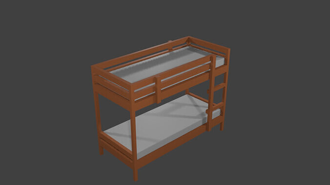 2 level divan wood texture Low-poly 3D model