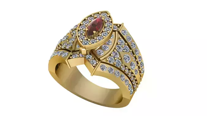 DIAMOND BRIDAL RING 3D PRINTABLE MODEL