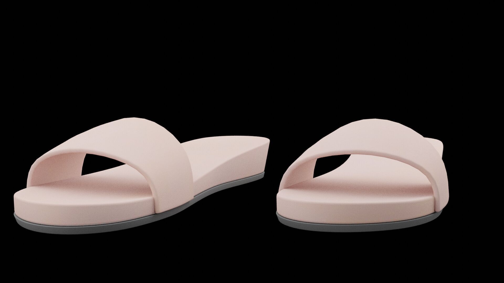 Pink Slippers 3D model_5
