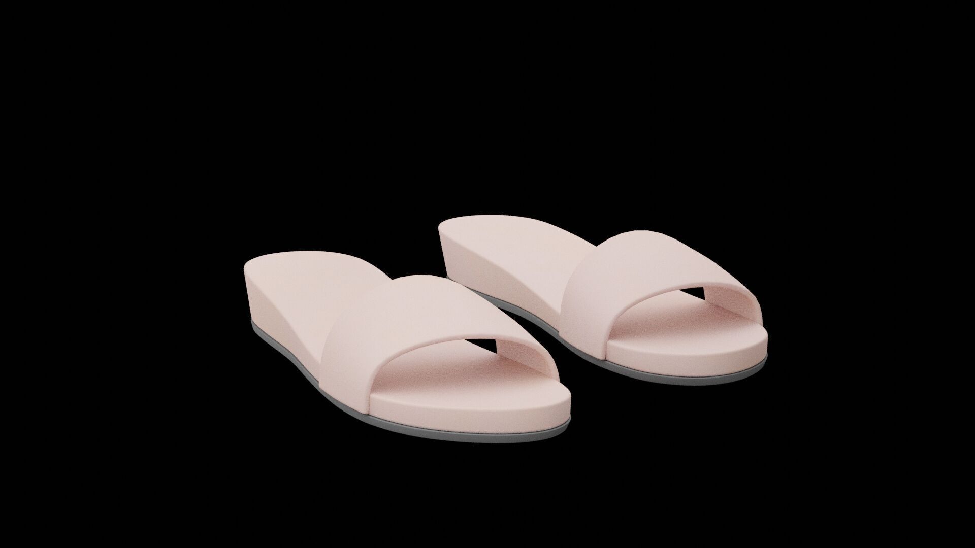 Pink Slippers 3D model_2