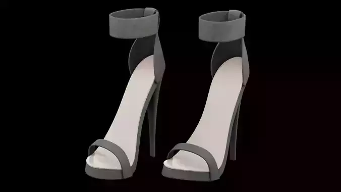 Open-Toe Black Heels