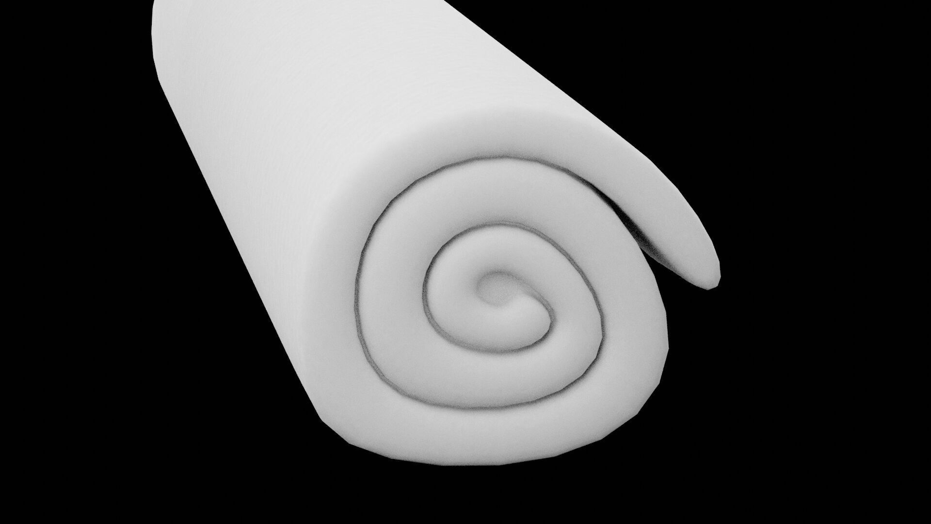 White Rolled Towel Low-poly 3D model_2