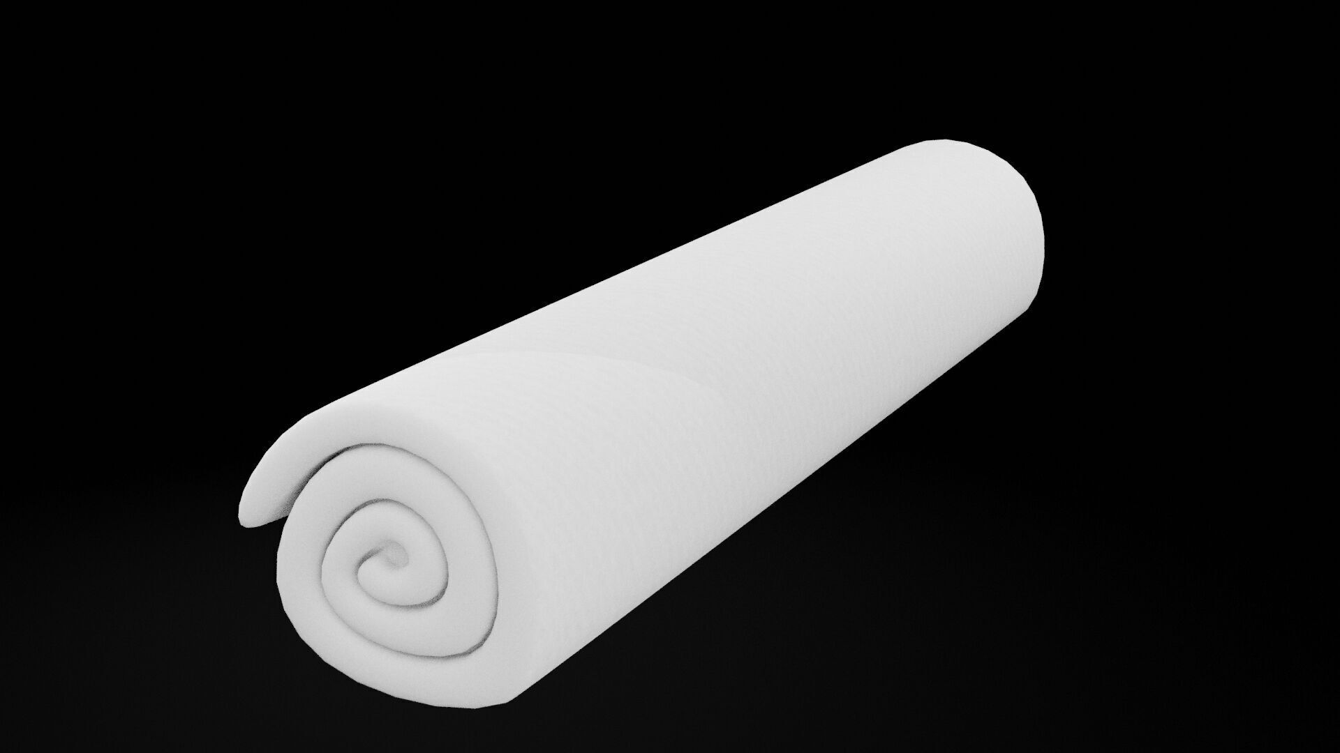 White Rolled Towel Low-poly 3D model_5