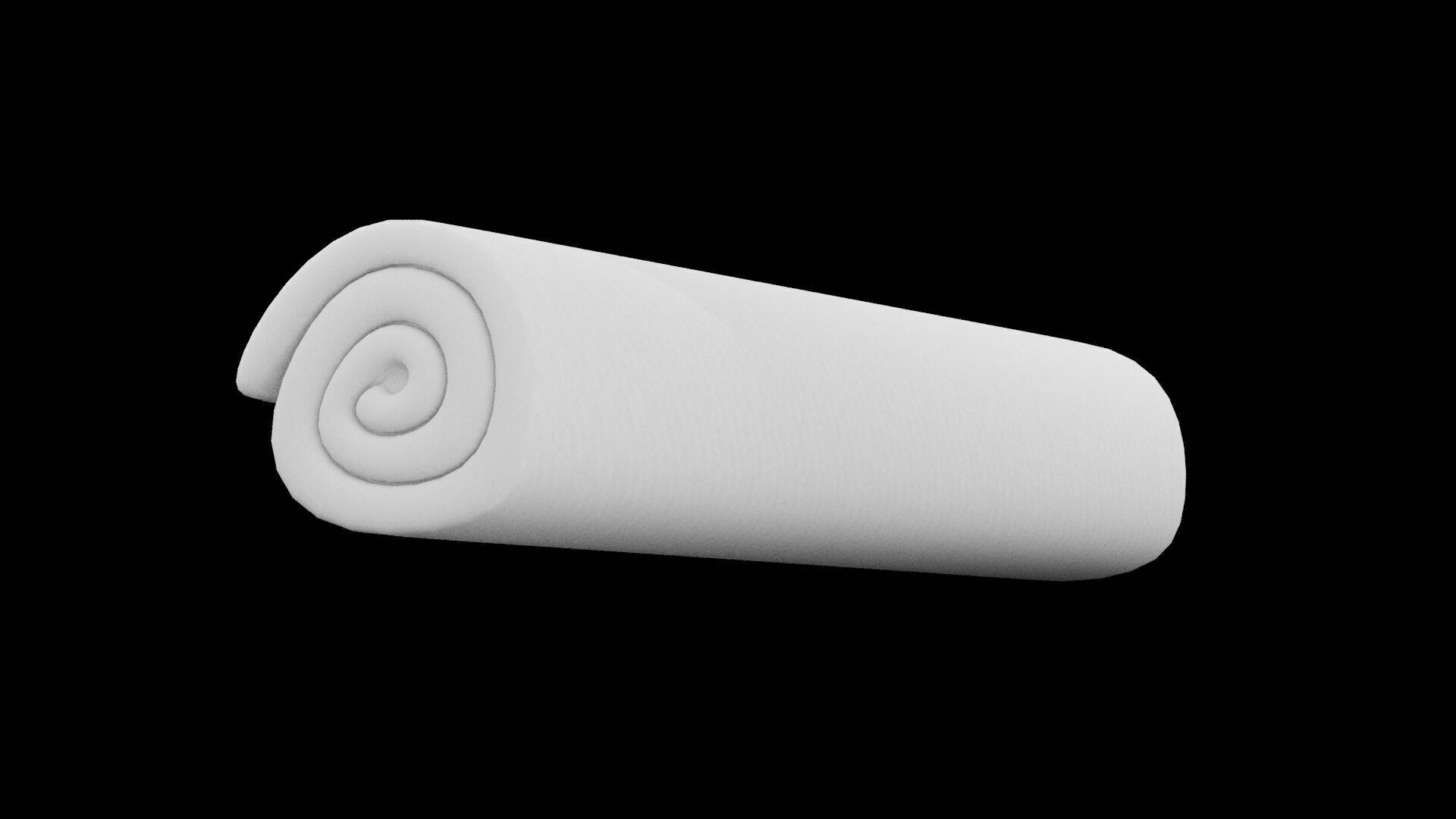 White Rolled Towel Low-poly 3D model_3