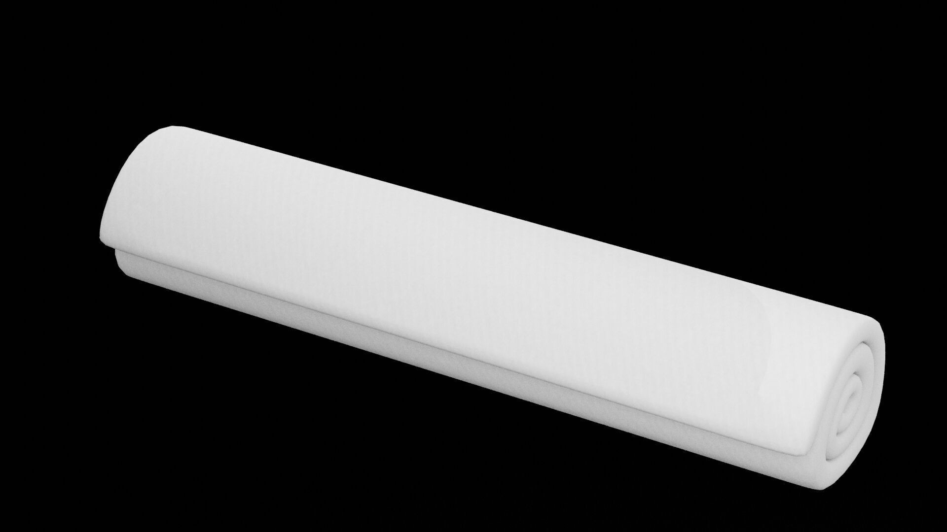 White Rolled Towel Low-poly 3D model_1