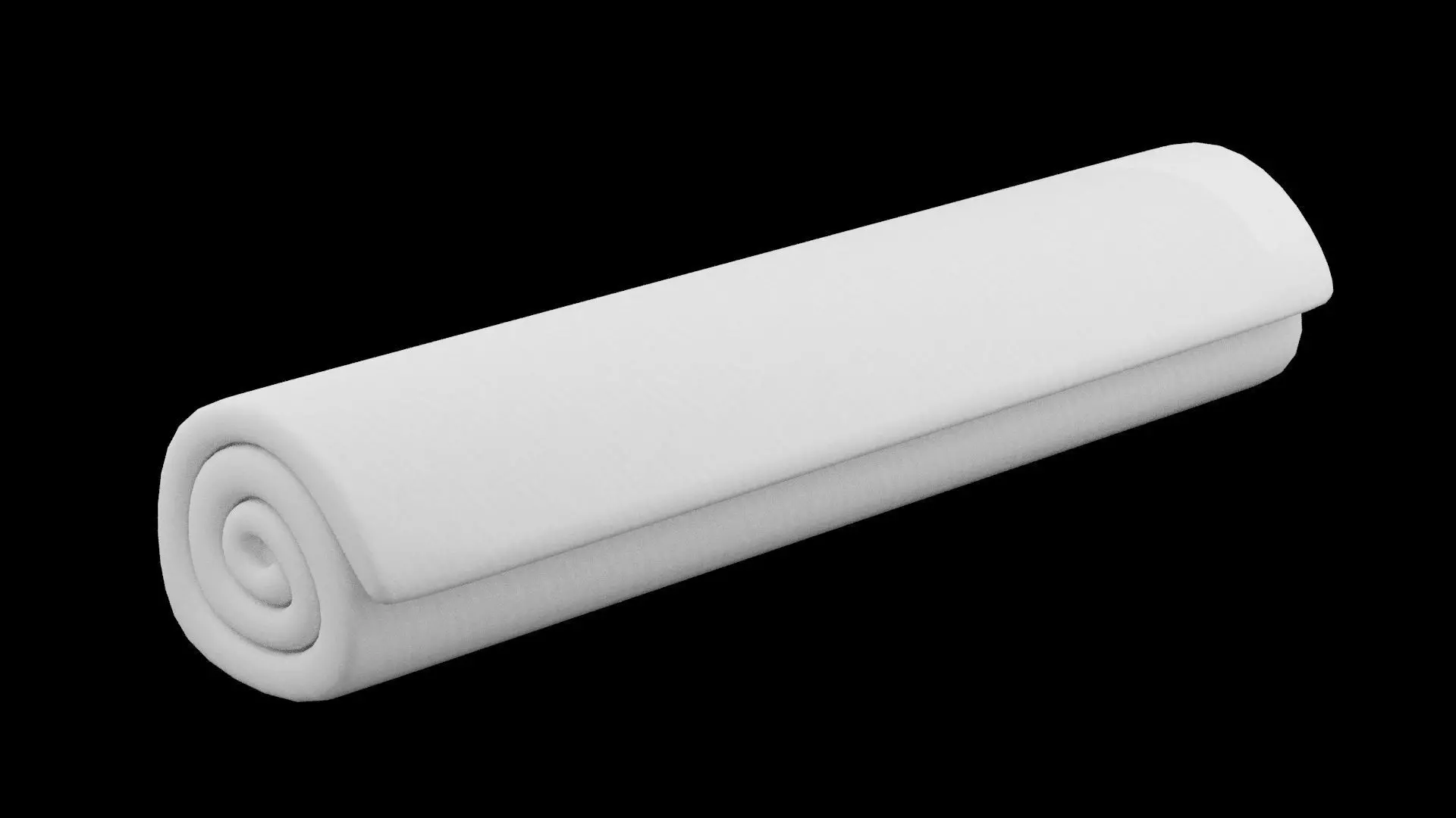 White Rolled Towel Low-poly 3D model_0