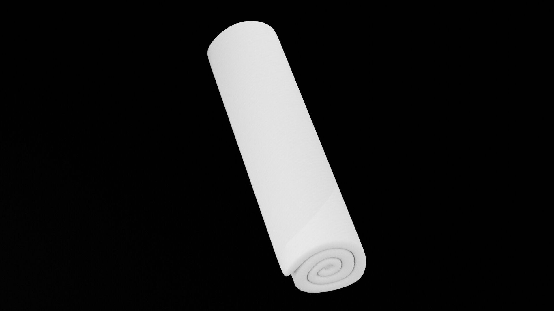 White Rolled Towel Low-poly 3D model_4