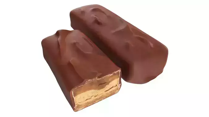 Chocolate bar with cut 02 Low-poly 3D model