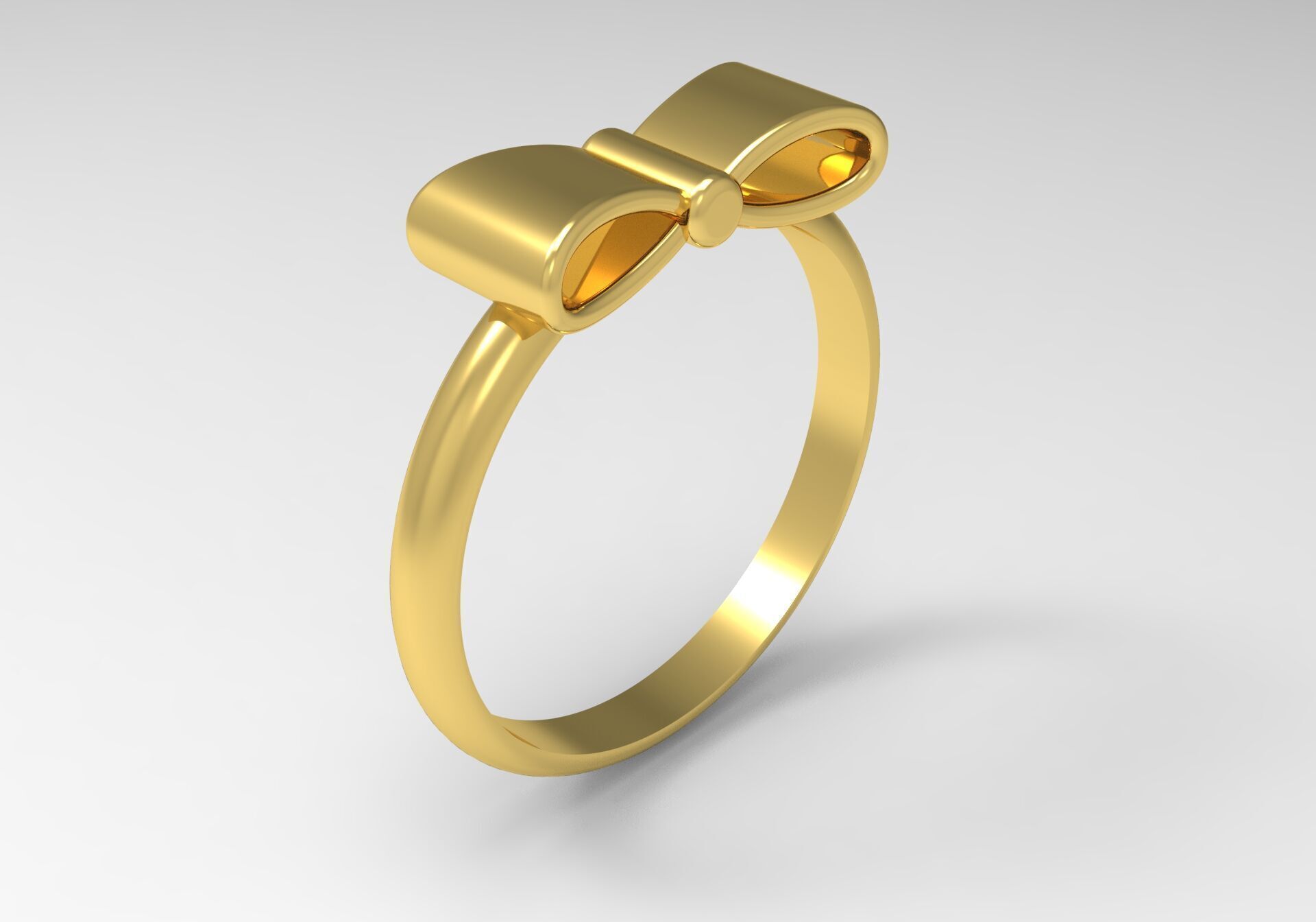 Three-color gold rings with bow tie design gr0080 3D print model_10