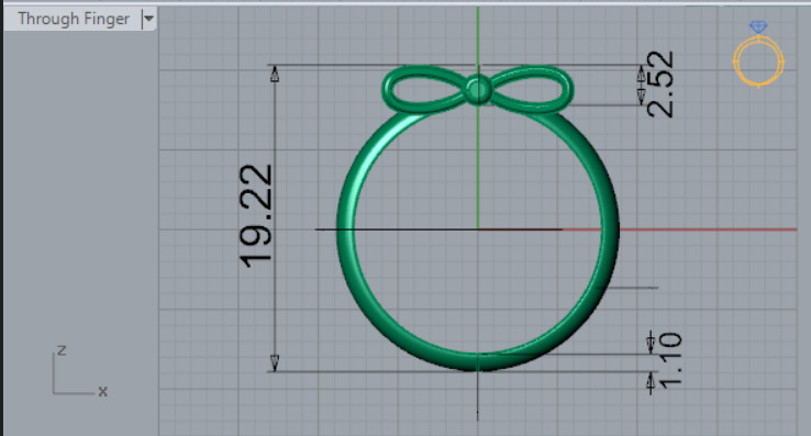 Three-color gold rings with bow tie design gr0080 3D print model_8