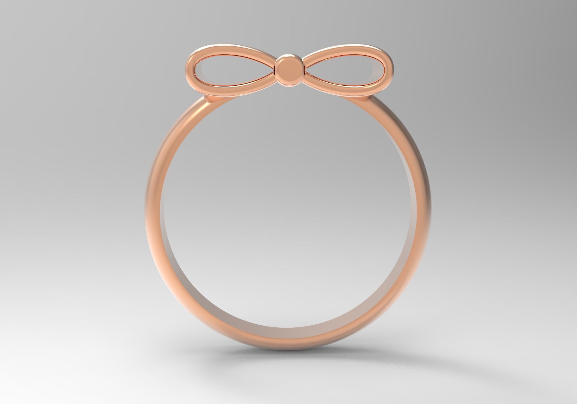 Three-color gold rings with bow tie design gr0080 3D print model_24