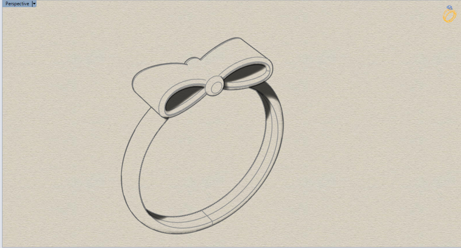 Three-color gold rings with bow tie design gr0080 3D print model_19