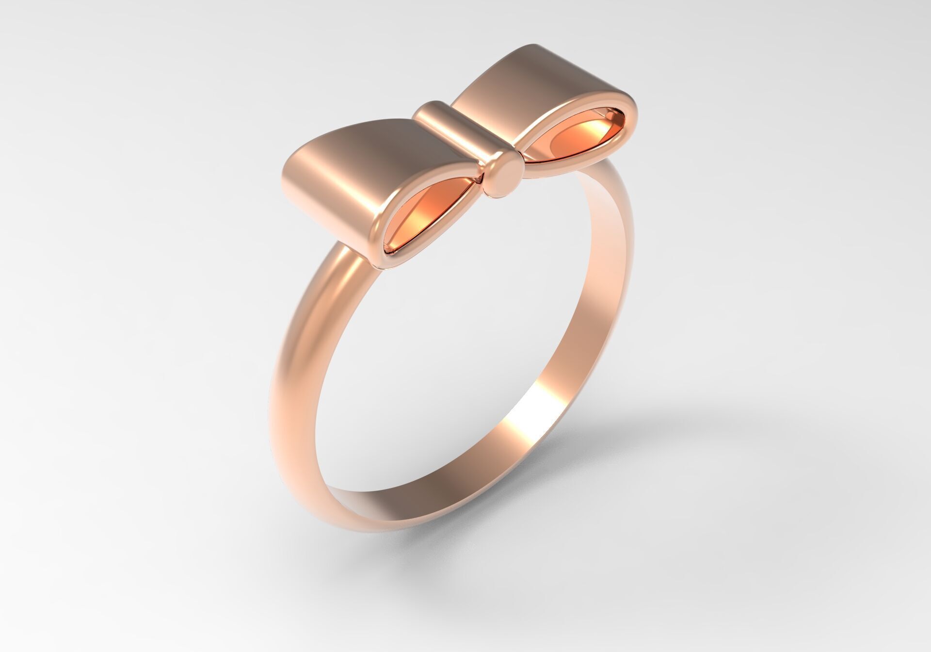 Three-color gold rings with bow tie design gr0080 3D print model_23