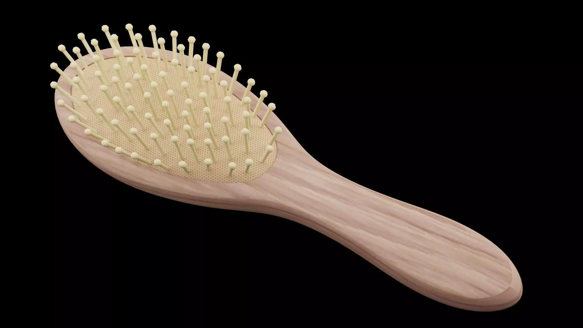 Wooden Hair Brush Low-poly 3D model