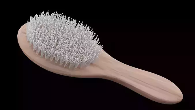 Wooden Hair Brush Free low-poly 3D model