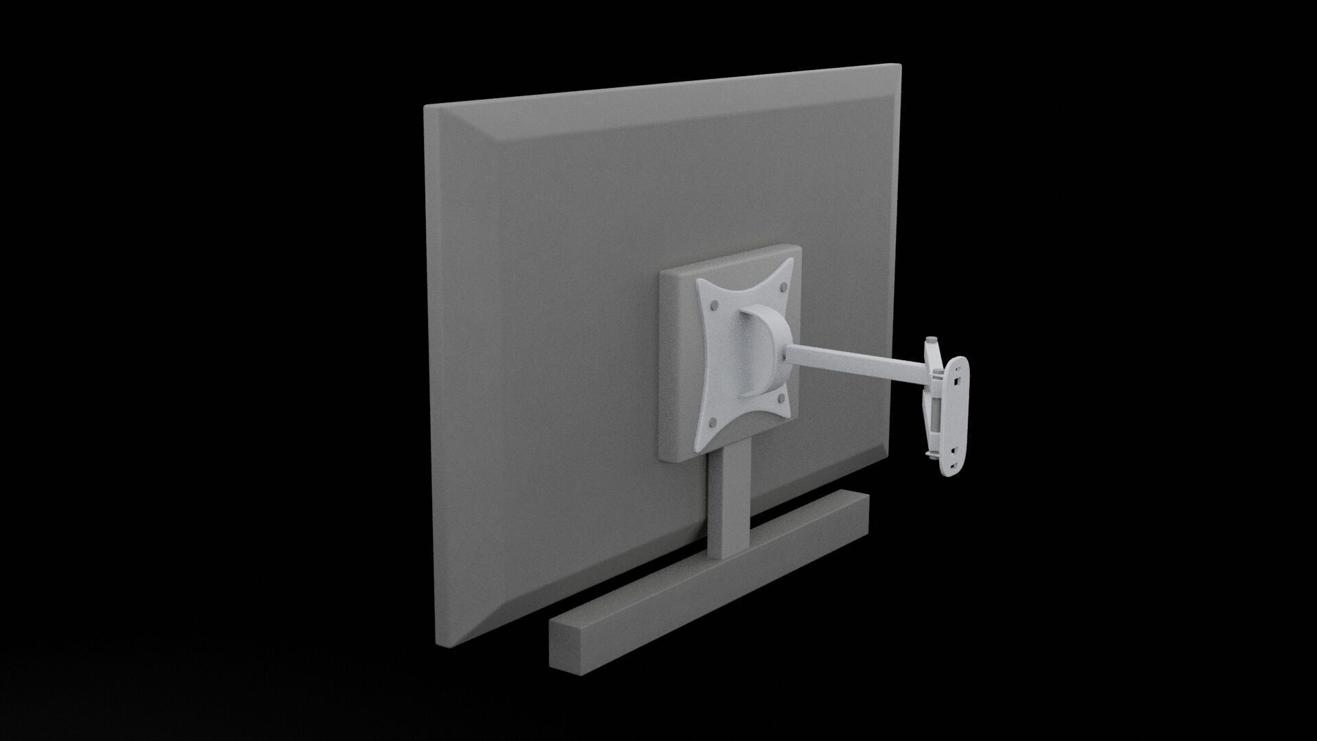 Flat Screen TV Low-poly 3D model_3