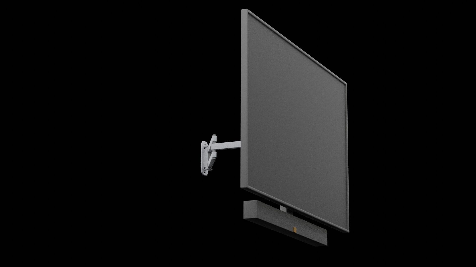 Flat Screen TV Low-poly 3D model_2