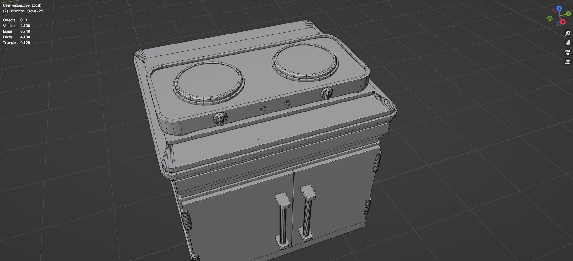 Low Poly 25 Gas Stoves Pack - Game Ready - Untextured Low-poly 3D model_26