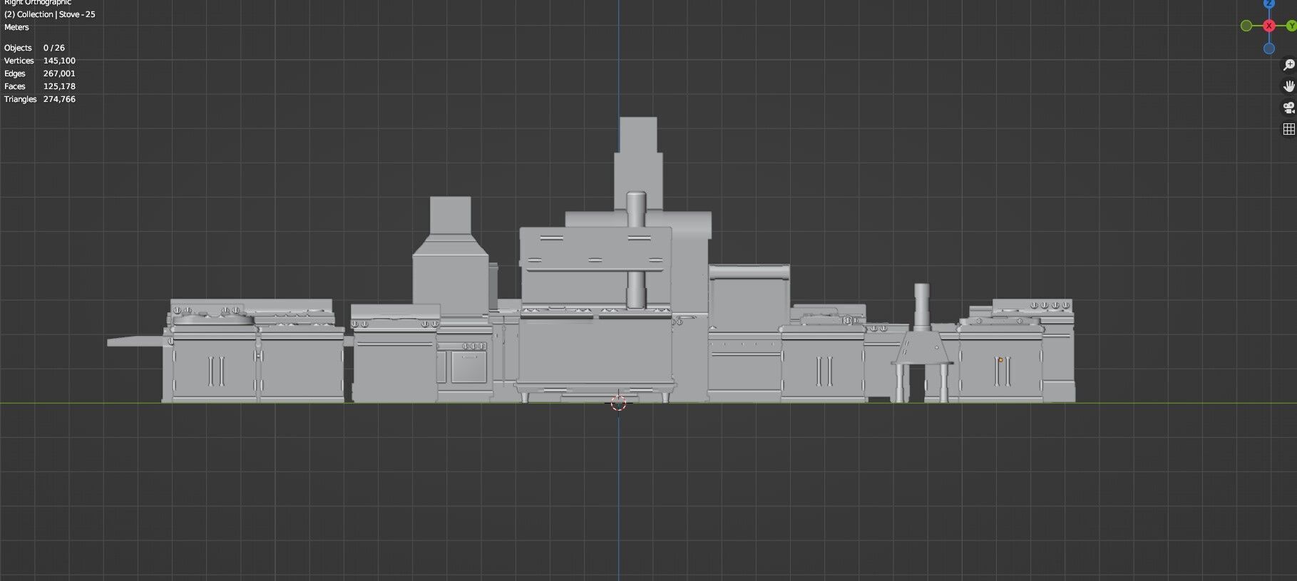 Low Poly 25 Gas Stoves Pack - Game Ready - Untextured Low-poly 3D model_34