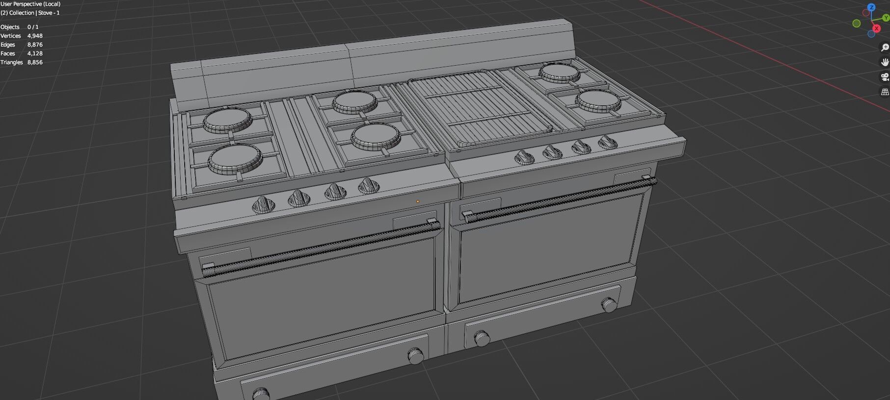 Low Poly 25 Gas Stoves Pack - Game Ready - Untextured Low-poly 3D model_9