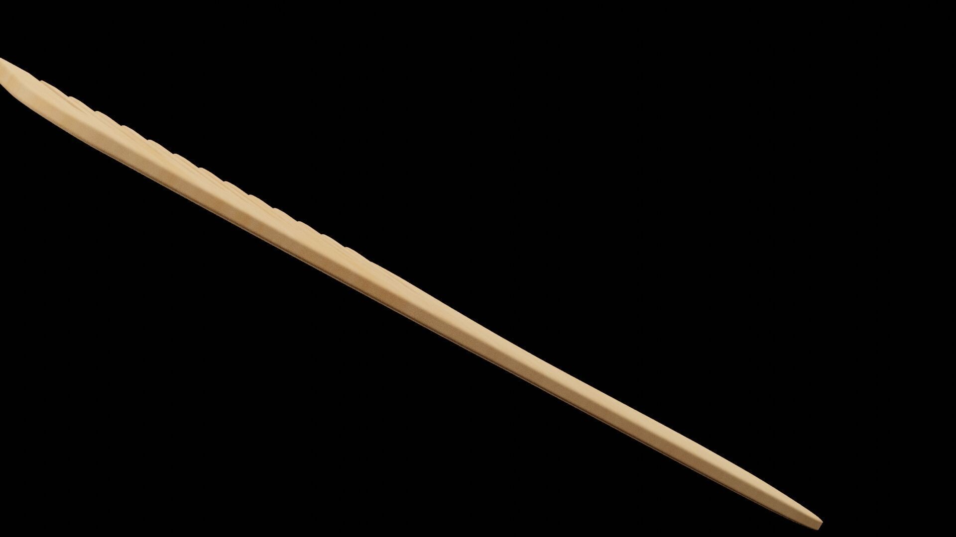 Hair Wooden Comb Low-poly 3D model_3