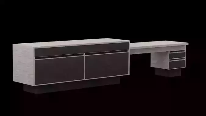 Brown and Black Cabinet Table