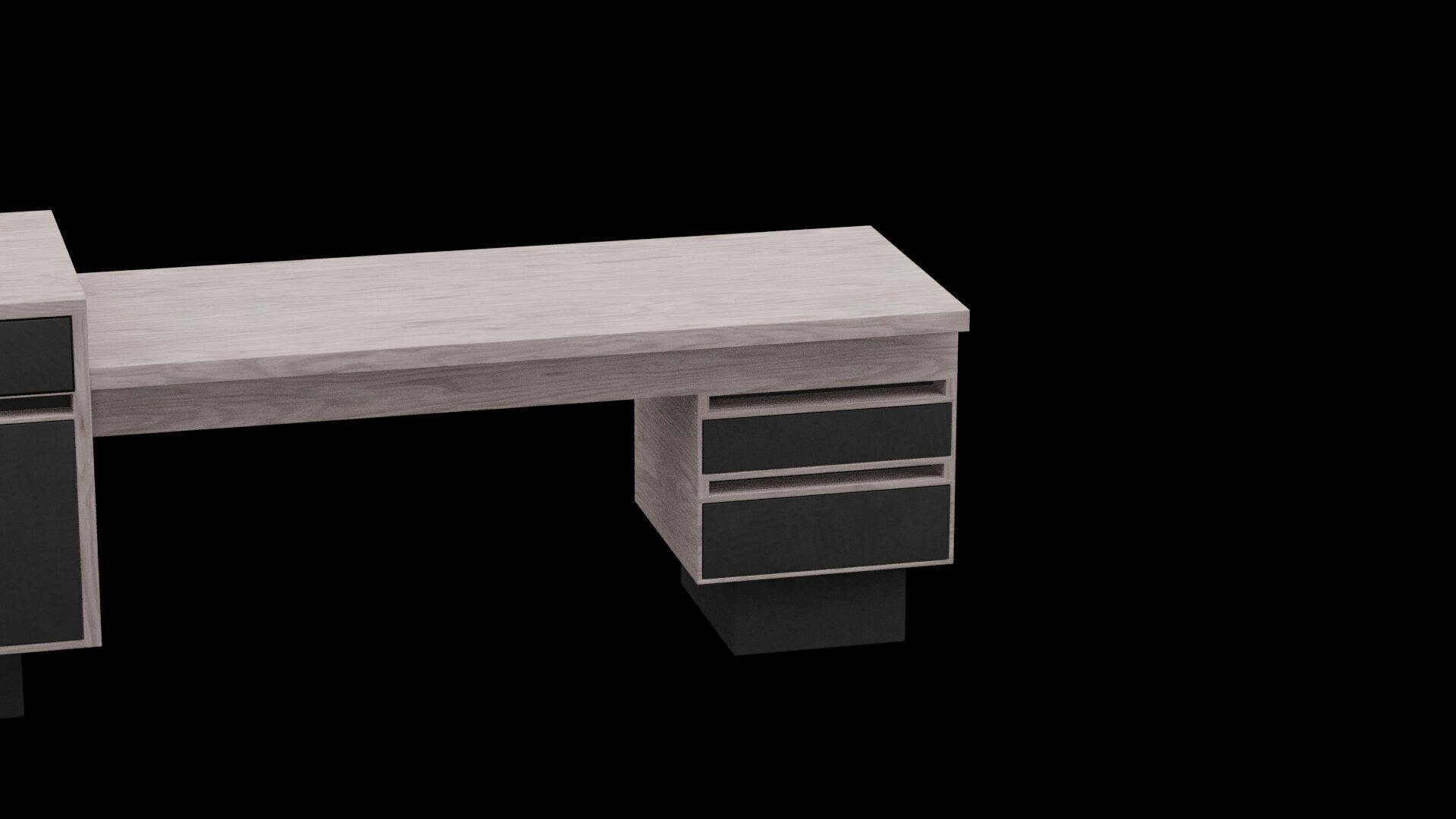 Brown and Black Cabinet Table Low-poly 3D model_3