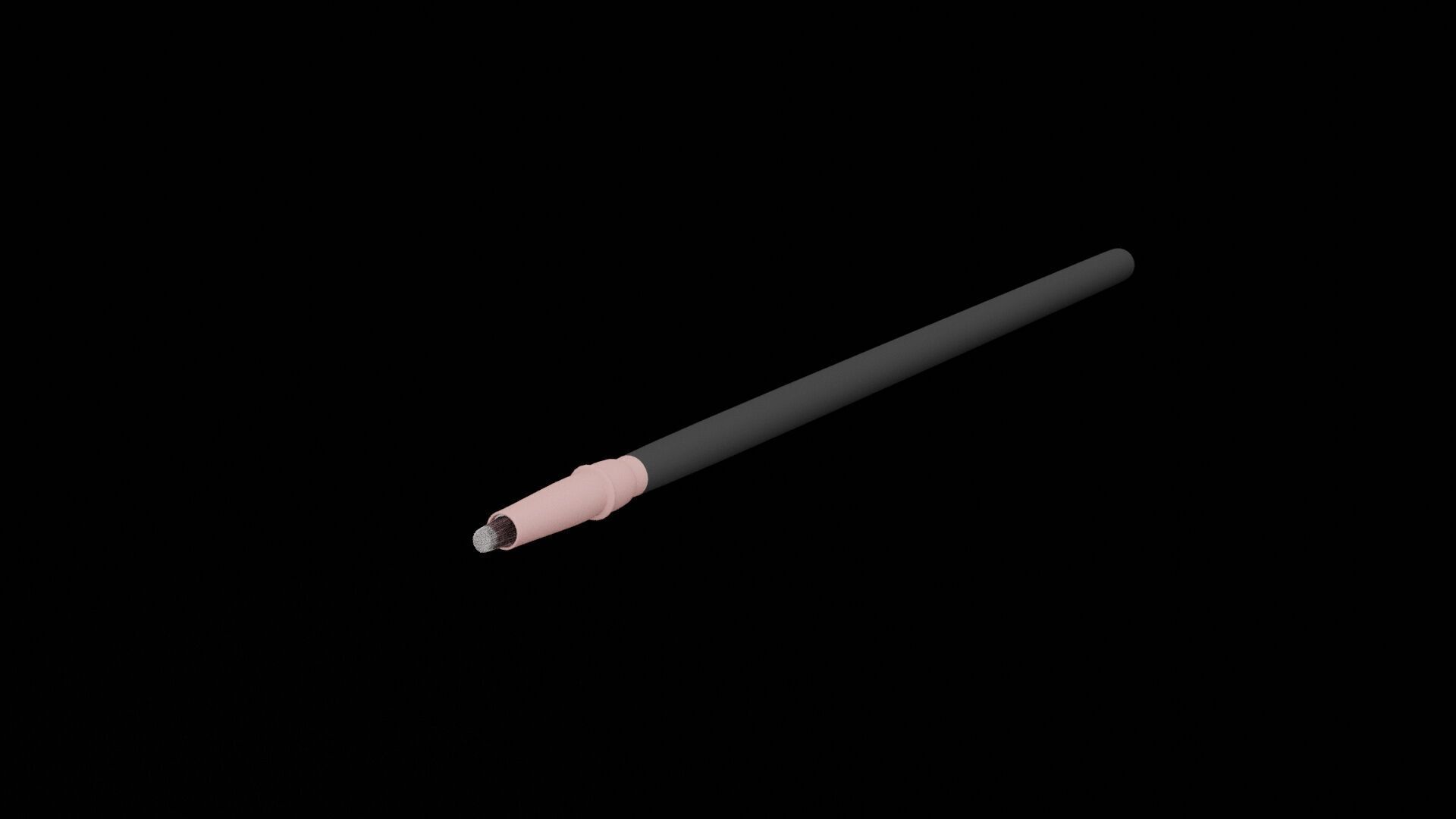 Makeup Brush Low-poly 3D model_1