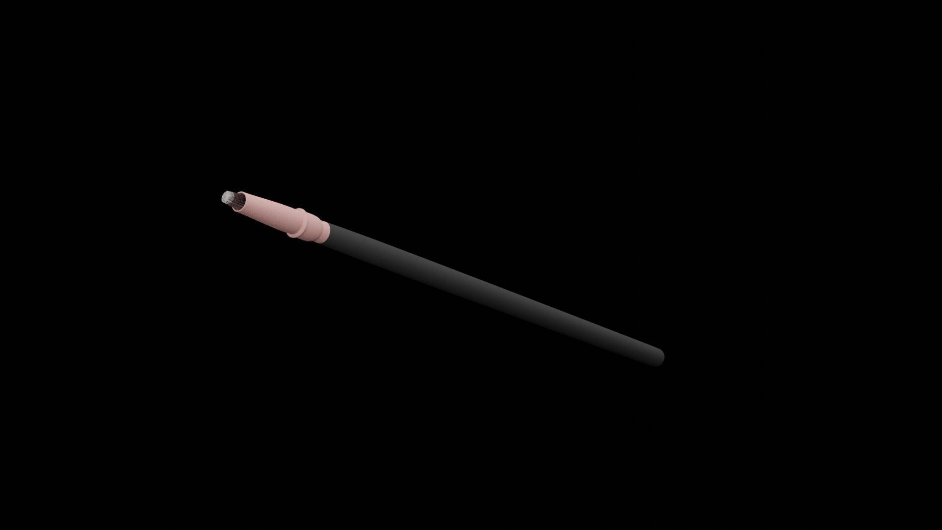 Makeup Brush Low-poly 3D model_3