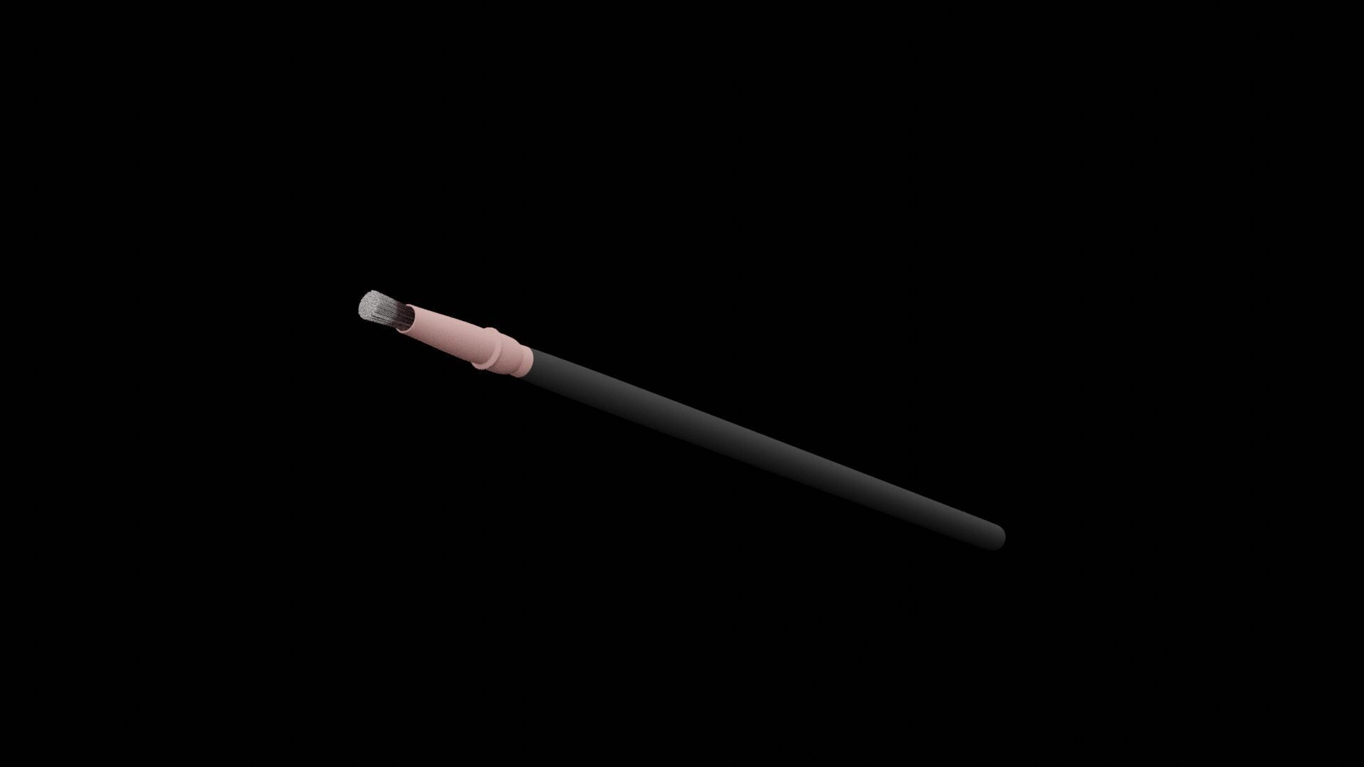 Makeup Brush Low-poly 3D model_3