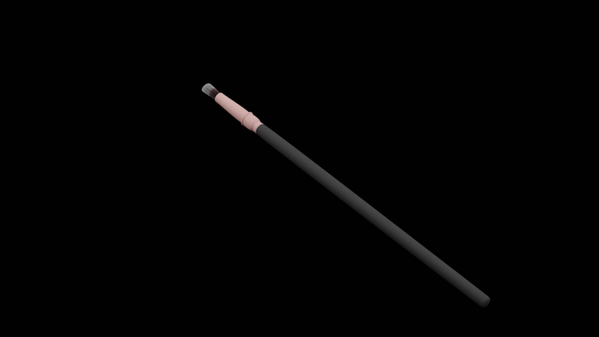 Makeup Brush Low-poly 3D model_2
