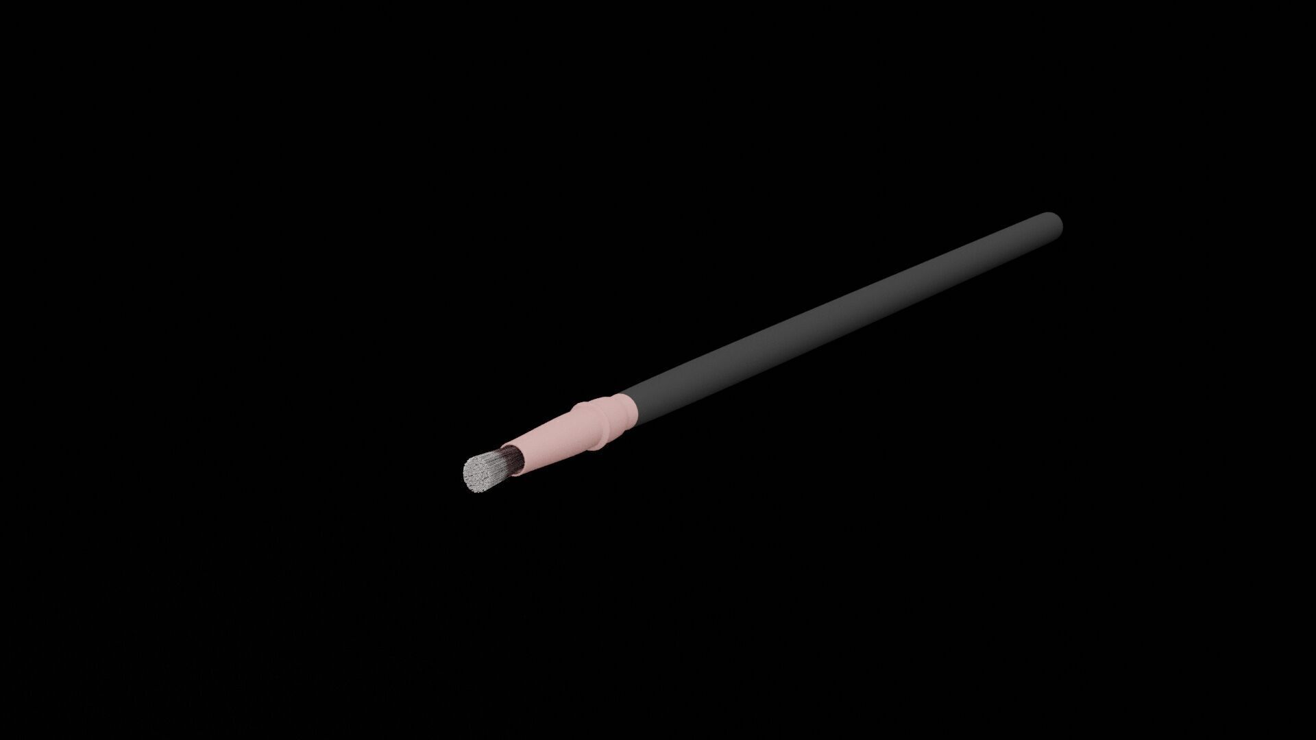 Makeup Brush Low-poly 3D model_1