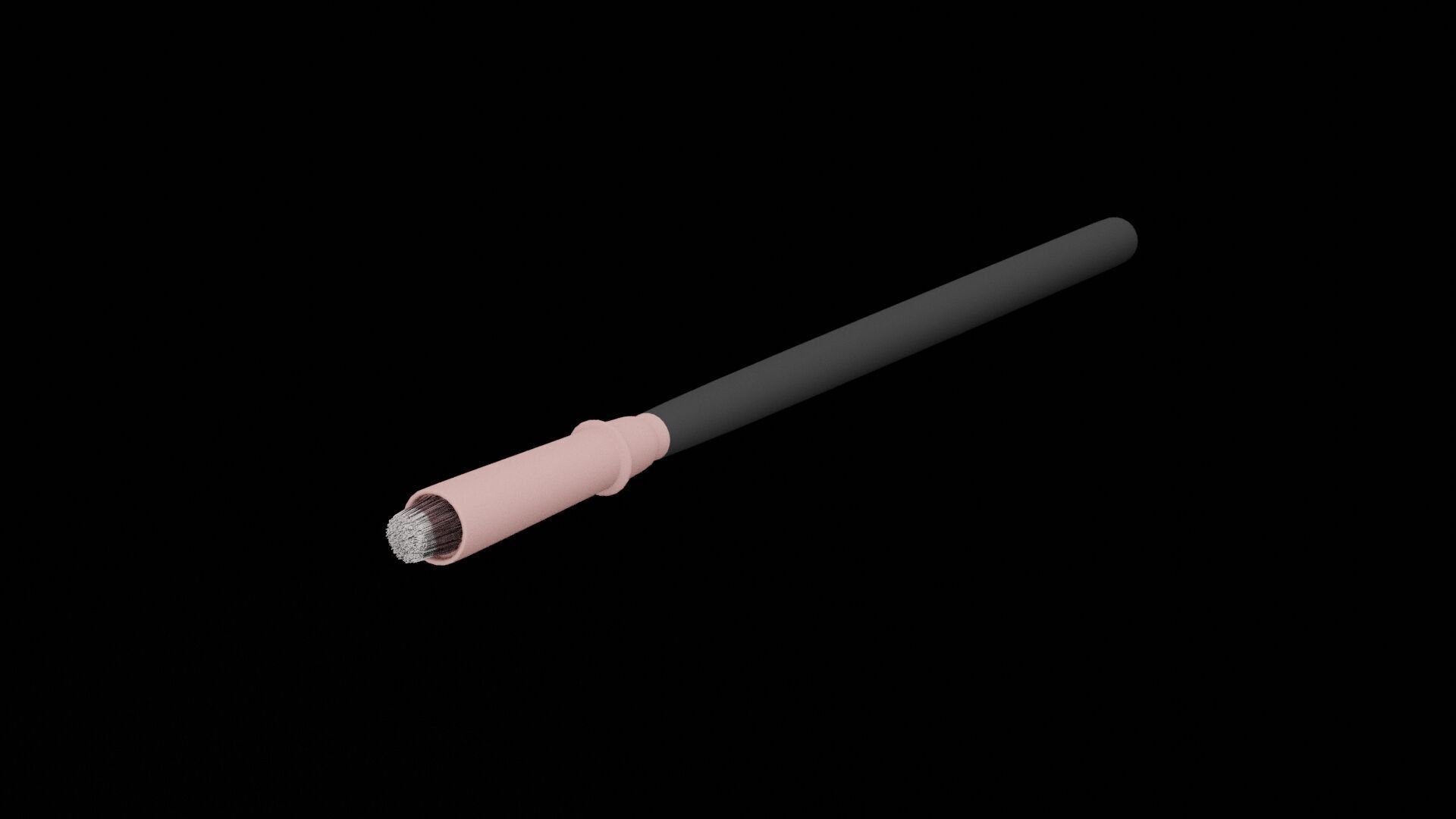 Makeup Brush Low-poly 3D model_1