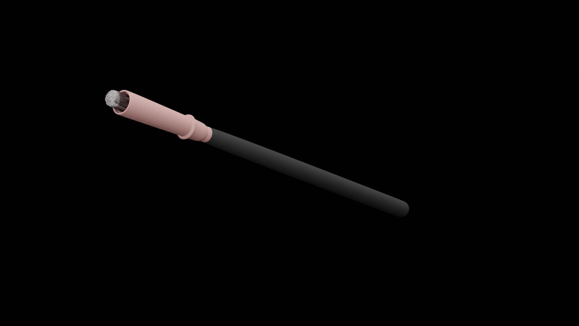 Makeup Brush Low-poly 3D model_3