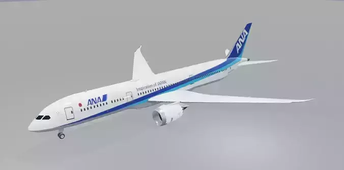 ANA Boeing 787-9 dreamliner low poly 