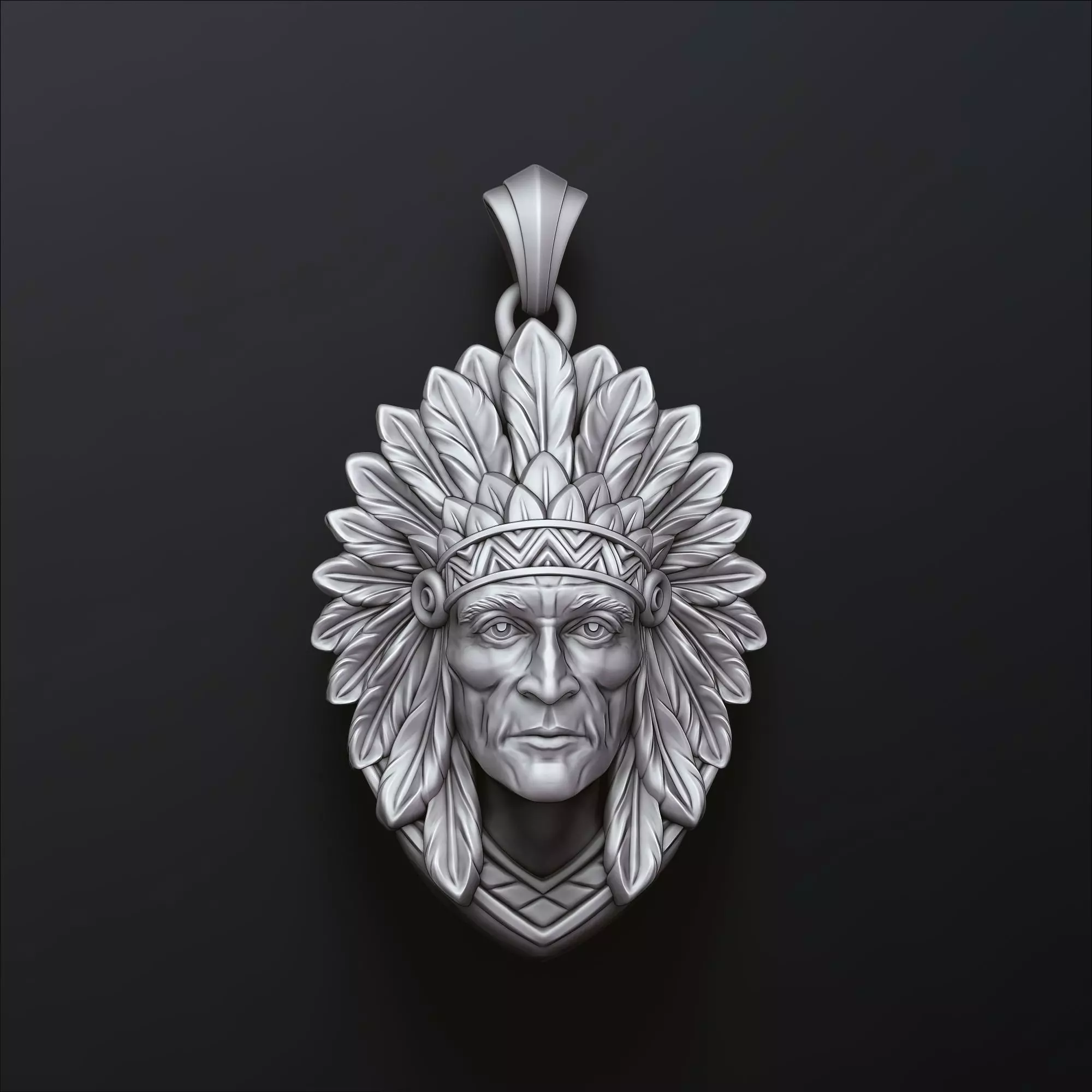 Native Indian Pendant v2 3D print model