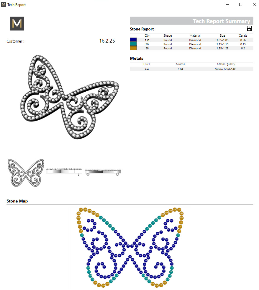 Messika Butterfly necklace 3D print model_6